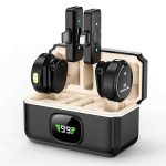 AMASDA 2 Pack Wireless Lavalier Microphone with Charging Case for iPhone