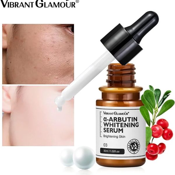 Alpha Arbutin Whitening Serum Visibly Fades and Reduces Skin Discollation Associated from Dark Spots Sun Spots Acne Scars