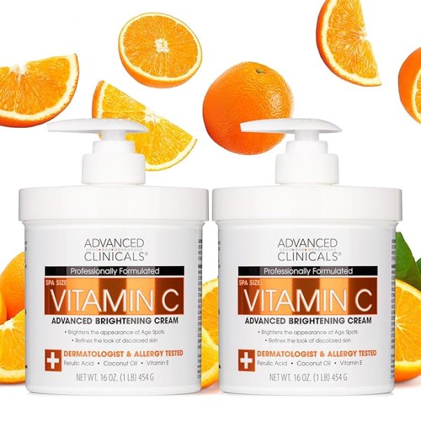 Advanced Clinicals Vitamin C Cream Visibly Brightening Body Lotion