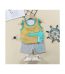 0-3 Years Baby Boys Newborn Summer Sets Kids Vest Grey Shorts Trousers Pants Round Neck Cartoon Ountfit