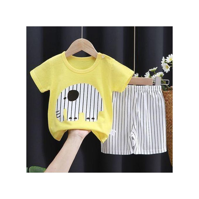0-3 Years Baby Boys Summer Casual Sets Short Sleeve Newborn Outfits Trousers Pants Tshirt Round Neck