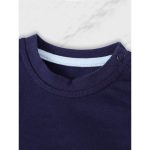 0-3Y Baby Boy Summer Navy Frog Print 2-Piece Tee and Shorts Set