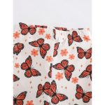 0-3Y Baby Girl COTTON Round Neck Butterfly Print Long Sleeve Top and Pants Set