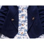 0-4 Year Old Boy's Long Sleeved Top And Pants 2-piece Set - Navy Blue