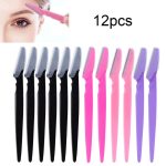 12 Pcs Mix Color Eyebrow Razor Women Face And Body Safe Trimmer Hair Shaver Eye Brow Remover
