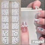 12grids Pearls Beads 3D Nail Craft Pearl Rhinestones