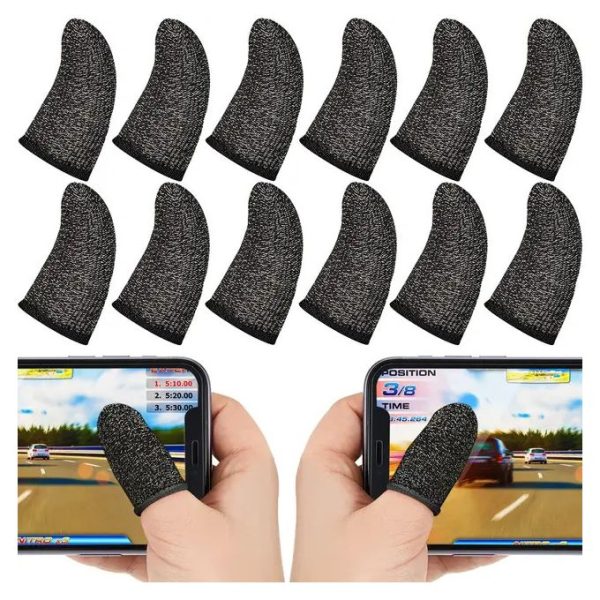 12Pcs Mobile Game Touch Screen Fiber Finger Cuff