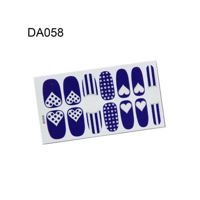 14PcsSheet Star Moon Heart Leaf Grid Nail Sticker Full58