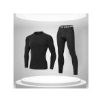 2 IN 1 Fitness Training Clothes Sports Thermal Underwear Leggings - Black