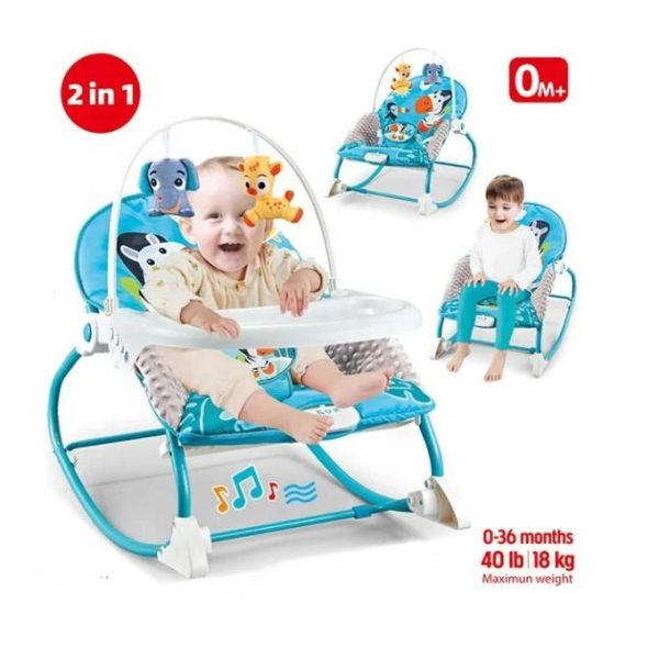 2 in 1 Vibrant Baby Rocker with Interactive Toy Bar 0 - 36 Months