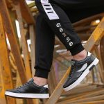 2 Pairs Men's Sneakers Sports Breathable Running Shoes, White & Black