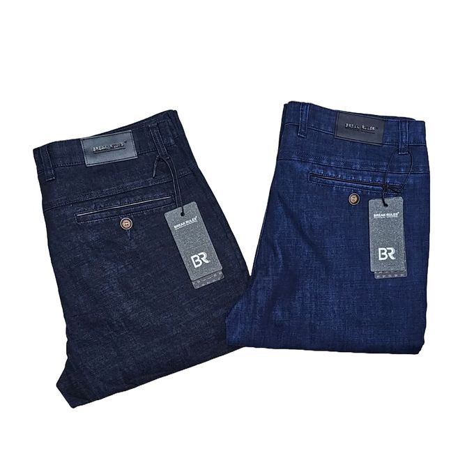 2 Pax Break Rules Big Size Quality Denim Jeans For Men+ Free Gift