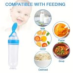 2Pc Silicone Squeezing Suction Cup Feeding Spoon Baby Feeder