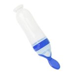 2Pc Silicone Squeezing Suction Cup Feeding Spoon Baby Feeder