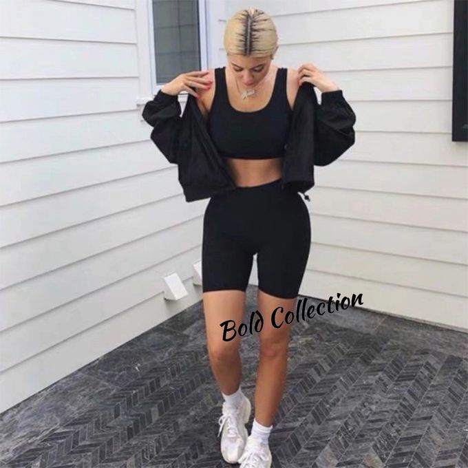 2Pc Stretchy Quality Shinny Skin Tight Biker Shorts