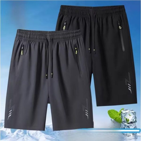 2pc Summer Men's Sport Shorts Cool Sportswear Running Shorts Boy clothes Gym Fitness Training Jogging Short Pants Men Black Gray