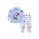 2pcs 0-3 Years Baby Boys Clothes Newborn Kids Sets Long Sleeve Sweatshirt Pants Trousers Tops Cartoon Tshirt Round Neck Outfit