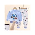 2pcs 0-3 Years Baby Boys Clothes Newborn Kids Sets Long Sleeve Sweatshirt Pants Trousers Round Neck Tops Cartoon Outfit