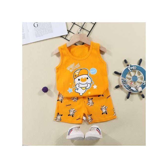 2Pcs 0-3 Years Baby Boys Clothes Summer Newborn Sets Caseul Vest Shorts Trousers Pants Tshirt Round Neck Outfits Cartoon Duck