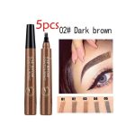 3 Colors Eyebrow Pen Waterproof 4 Fork Tip Eyebrow Tattoo Pencil Long Lasting Natural Dark Brown Liquid Eye Brow Pencil