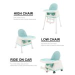 3 In 1 Baby High Chair W/, Booster Seat For Dining Table ,W/ Safety Protection Belt, (Blue)