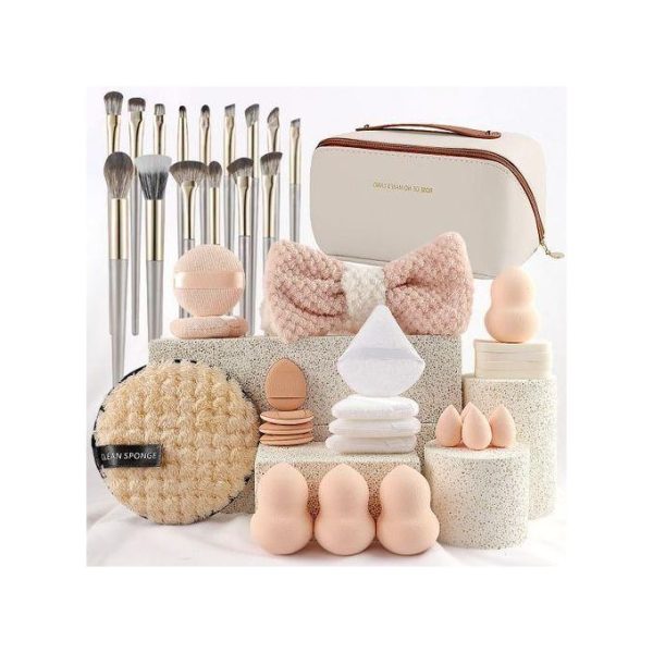 36 Beauty Tools With Square Cosmetic Bag Set