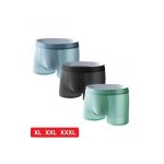 3Pcs/Set Men's Underwear Ice Silk Boxer Panties Briefs Breathable Multicolor