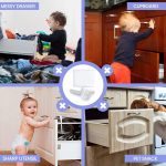 4 Pack Safe Cupboard Locks for Children, Baby Toddler Proof Corner Lock High Quality for Cabinet,Drawer,Cupboard,Refrigerator,Closet,Oven,Trash,Toilet,Oven,Easy Installation...