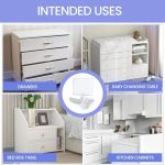 4 Pack Safe Cupboard Locks for Children, Baby Toddler Proof Corner Lock High Quality for Cabinet,Drawer,Cupboard,Refrigerator,Closet,Oven,Trash,Toilet,Oven,Easy Installation...