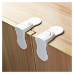 4 Pcs Child Safety Cupboard Locks, Baby Proofing Cabinet Locks, Baby Safety Drawers Fridge Closet Doors Strap Locks with Strong Adhesives, No Tools Needed No Drilling