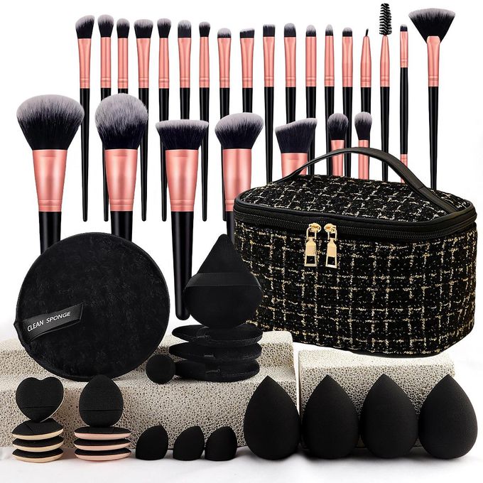 47-piece makeup tool set small fragrance style makeup bag makeup brush set portable wash travel powder puff makeup