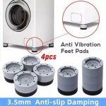 4Pc Anti Vibration Pads For Washing Machine,Dryers, Rubber Feet Mat Pads Shock And Universal Size