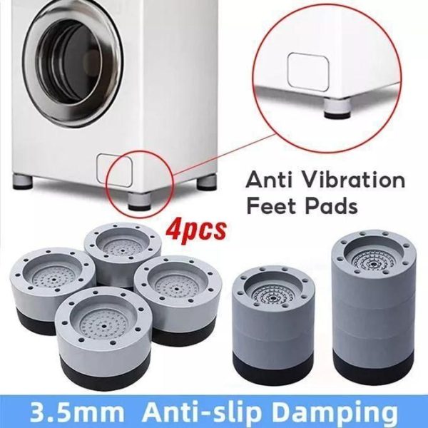 4Pc Anti Vibration Pads For Washing Machine,Dryers, Rubber Feet Mat Pads Shock And Universal Size