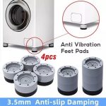 4Pc Anti Vibration Pads For Washing Machine,Dryers, Rubber Feet Mat Pads Shock And Universal Size