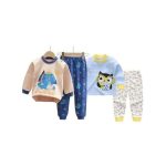 4pcs 0-3 Years Baby Boys Clothes Newborn Kids Sets Long Sleeve Sweatshirt Pants Trousers Tops Cartoon Outfit
