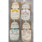 4PCs Cutest Newborn Gift Sets 100%Cotton Baby Cap/Bibs/Socks/Burp Cloth