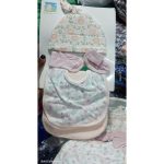4PCs Cutest Newborn Gift Sets 100%Cotton Baby Cap/Bibs/Socks/Burp Cloth