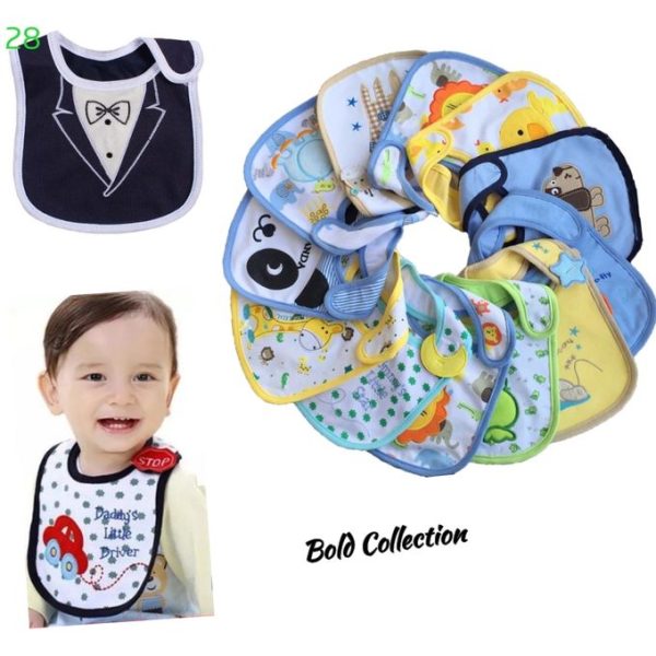 4PCs Cutest Waterproof Infant Cotton Baby Boy Bibs