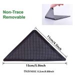 4pcs Rug Carpet Mat Grippers Non Slip Reusable Washable Silicone Grip