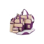 5 In 1 Diaper Bag Set Purple