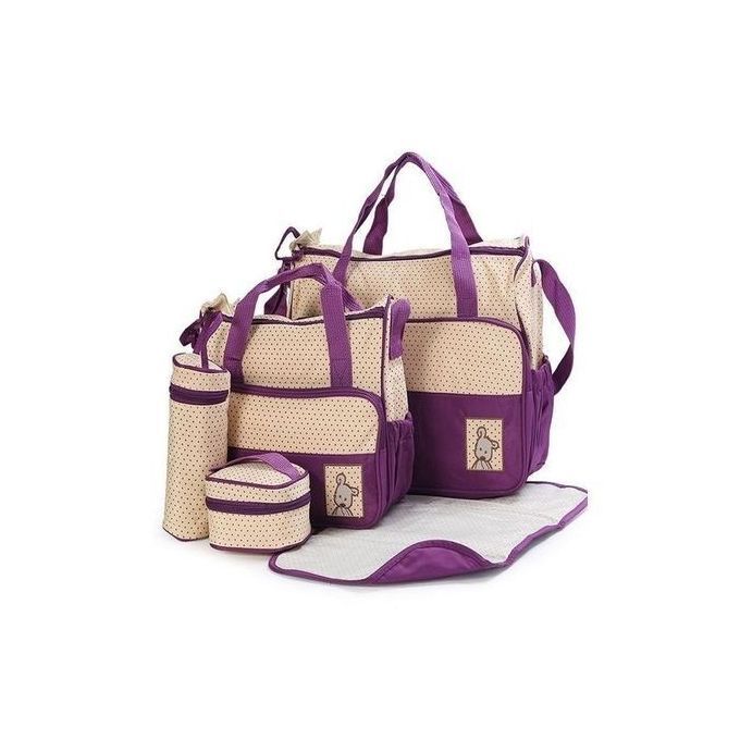5 In 1 Diaper Bag Set Purple