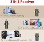 F11/2 Wireless Lavalier Microphone 3 in 1 Mobile Phone Vlog Video Recording Interview Broadcasting for Android, iPhone and Camera - Image 3
