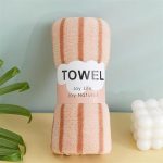5pcs pink striped bath towel set - super soft bath towels, suitable for bathrooms, gyms