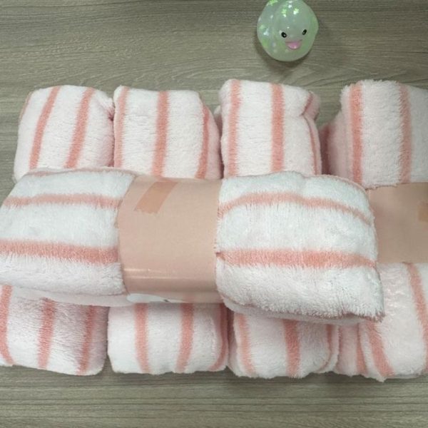 5pcs pink striped bath towel set - super soft bath towels, suitable for bathrooms, gyms