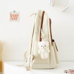 5pcs Women Girls School Bag Backpack - Beige