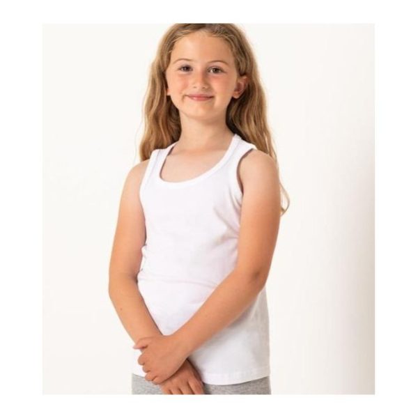 6 Pcs Kids Vests-100% Cotton. All White. Sizes: 3-14 Yrs