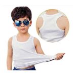 6 Pcs Kids Vests-100% Cotton. All White. Sizes: 3-14 Yrs