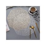6pcs Hexagonal PCV Non-Woven Table Mats