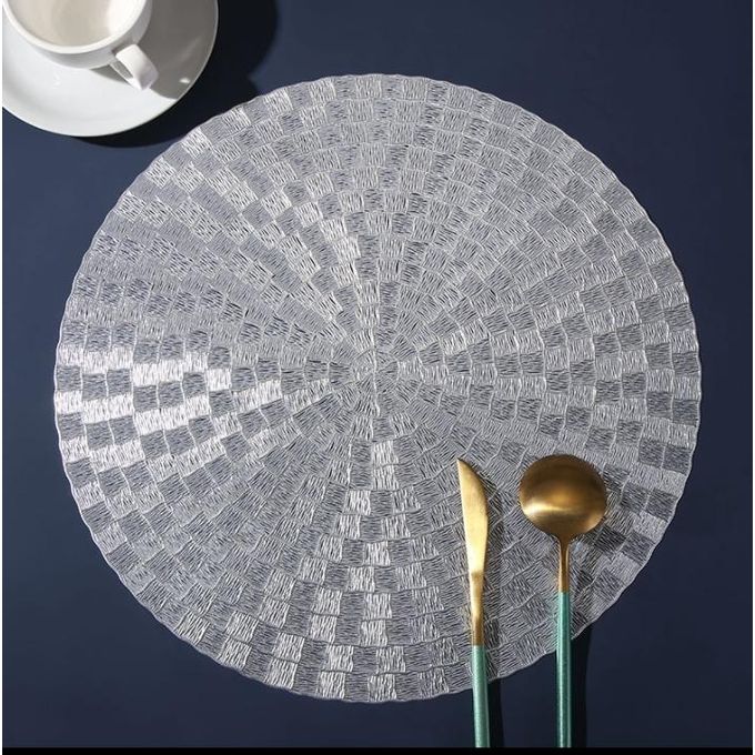 6pcs Non slip Round Durable Dining Table Placemats PVC Mats