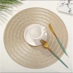6pcs PVC Mat Round Durable Dining Table Placemats
